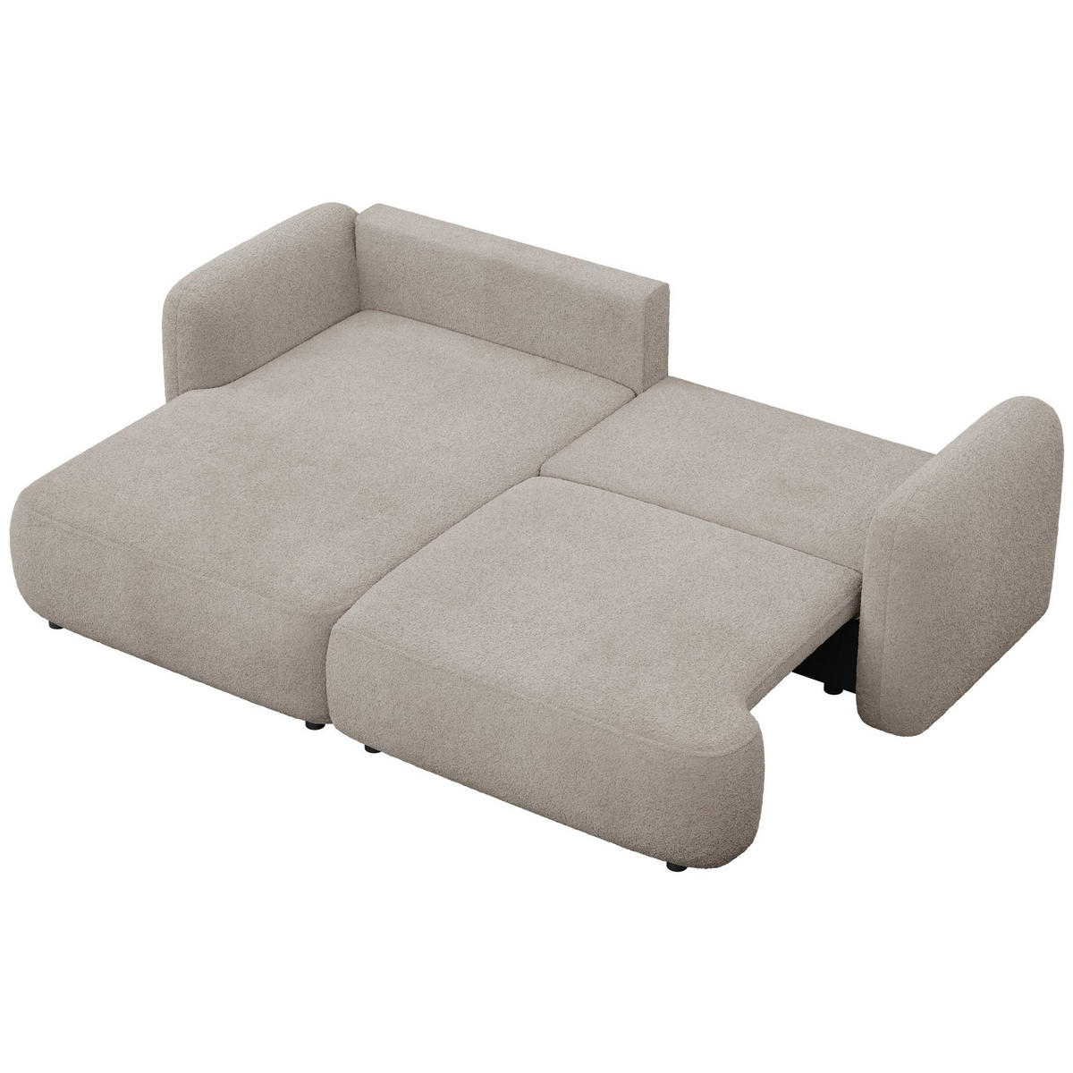 ROHOVÁ pohovka Tvoya, béžovošedé bouclé - černá/šedohnědá, textil/plast (267/175cm) - Selsey