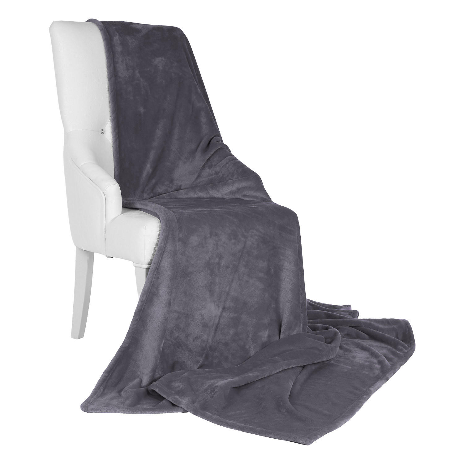 DECKE Aurelia 150/200 cm Anthrazit - Anthrazit, Textil (200/150cm) - Beautissu 