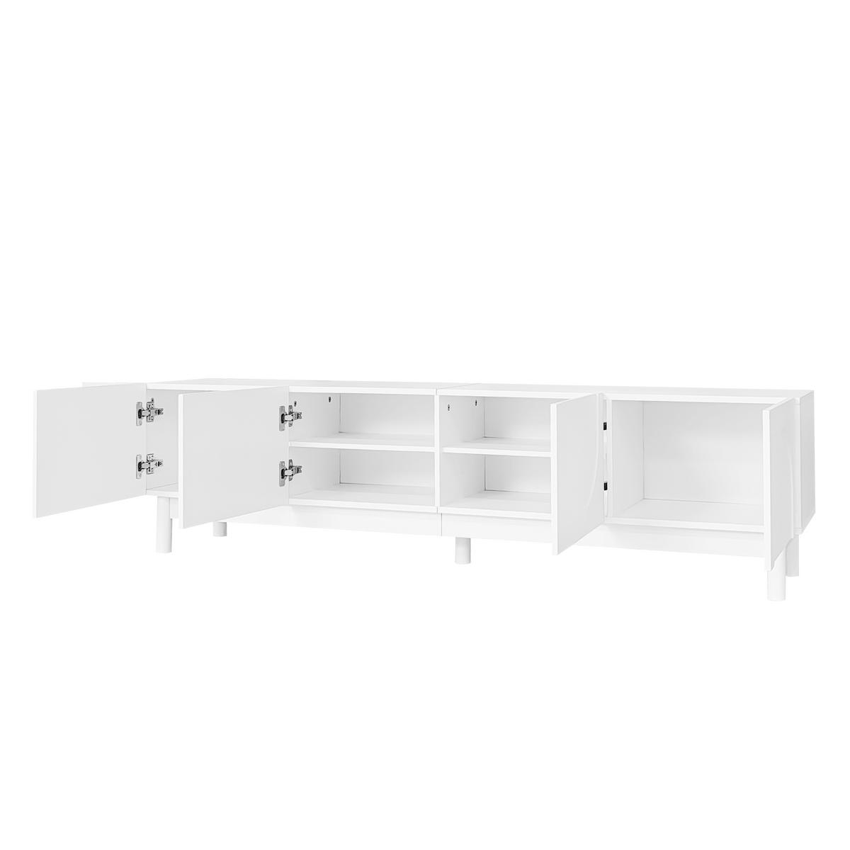 TV-LOWBOARD Wave Weiß 169/35/45.5 cm - Weiß, Holzwerkstoff (169/45.5/35cm) - PANGIVO