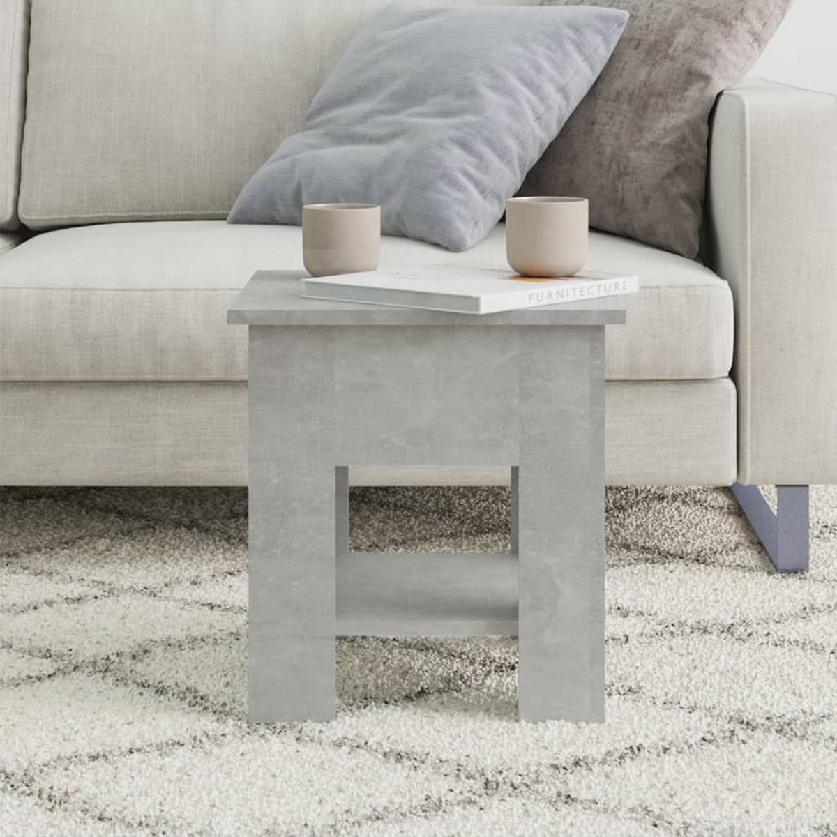 COUCHTISCH Betongrau 40x40x42 cm Holzwerkstoff - Grau, Holzwerkstoff (40/40/42cm) - furnicato