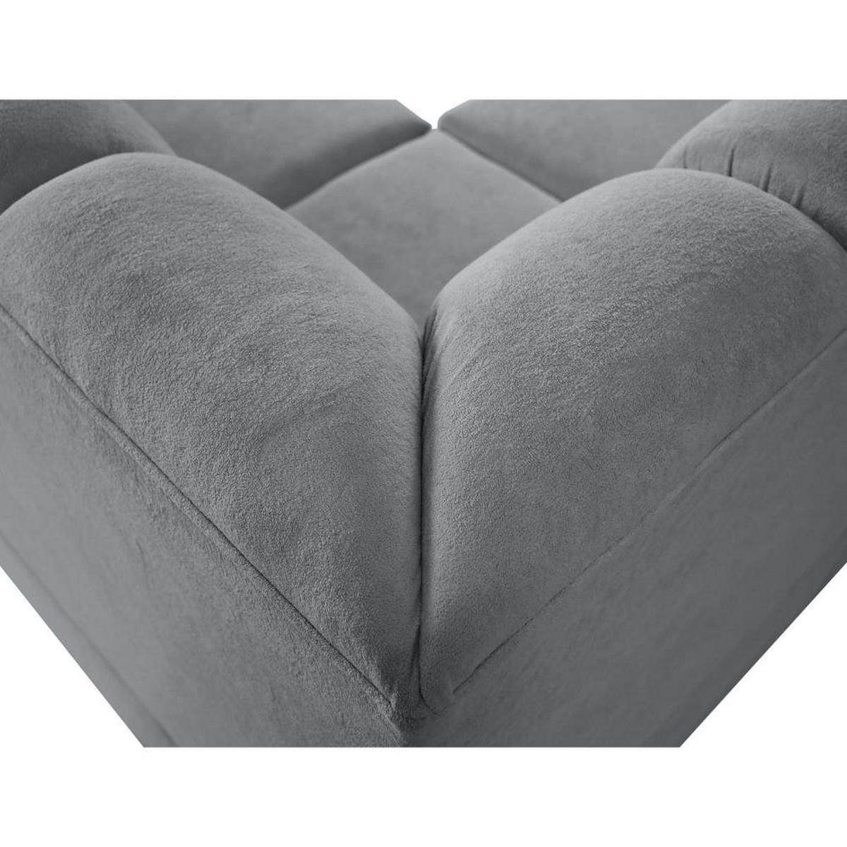 ECKSCHLAFSOFA Zoja rechts hellgrau - Hellgrau/Schwarz, Textil (261/193cm) - Beautysofa