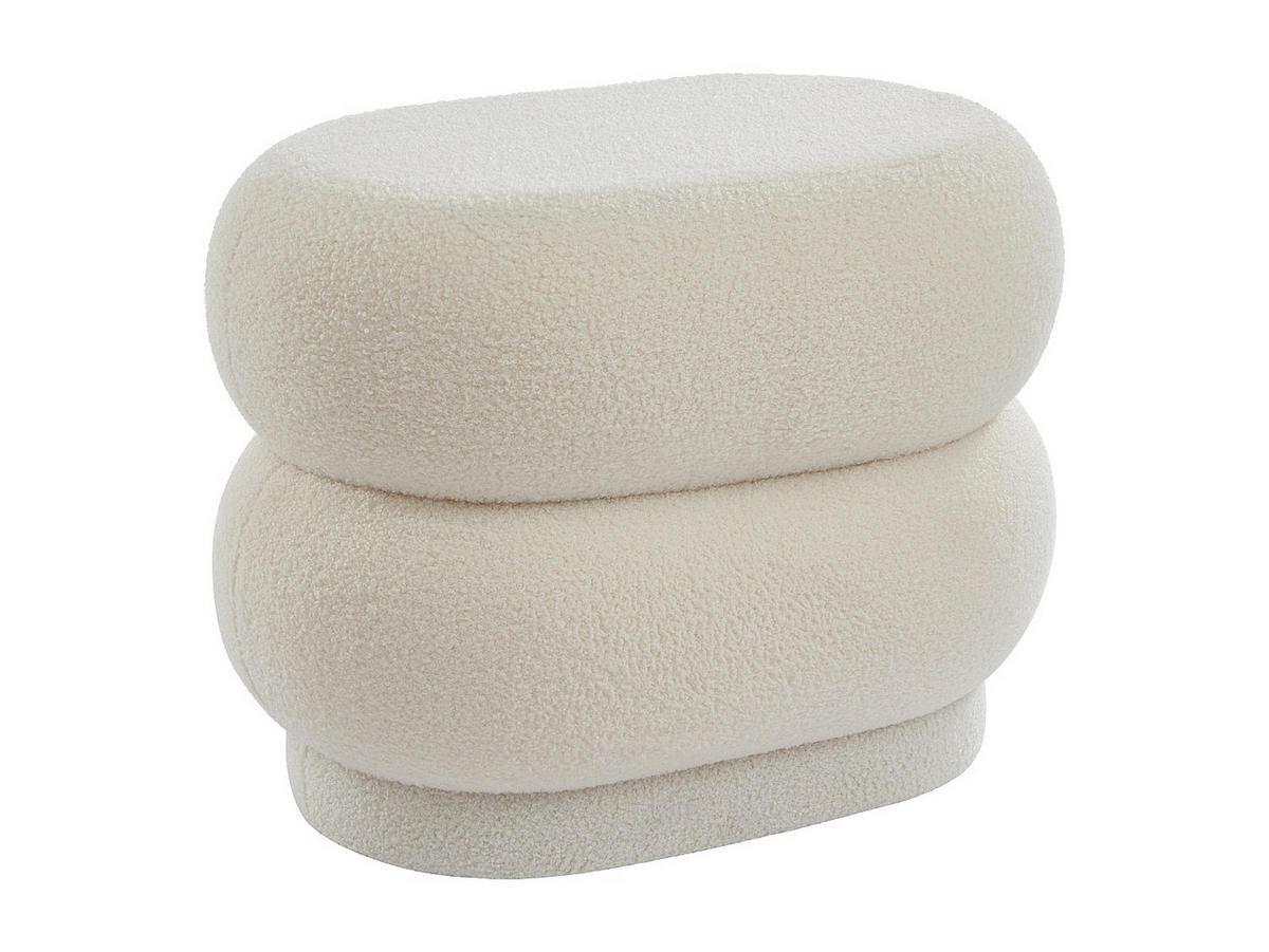 SITZHOCKER - 1 Person - Stoff - Weiß - LECINIO - Weiß, Textil (60/40/46cm) - Vente-Unique
