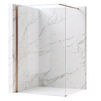 DUSCHWAND Rea Flexi Transparent / Brush Copper 110 - Kupferfarben, Glas (120/110/195cm) - REA