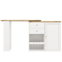 BARTISCH Weiß 105/39/102 cm - Weiß, Holz (39/105/102cm) - PANGIVO