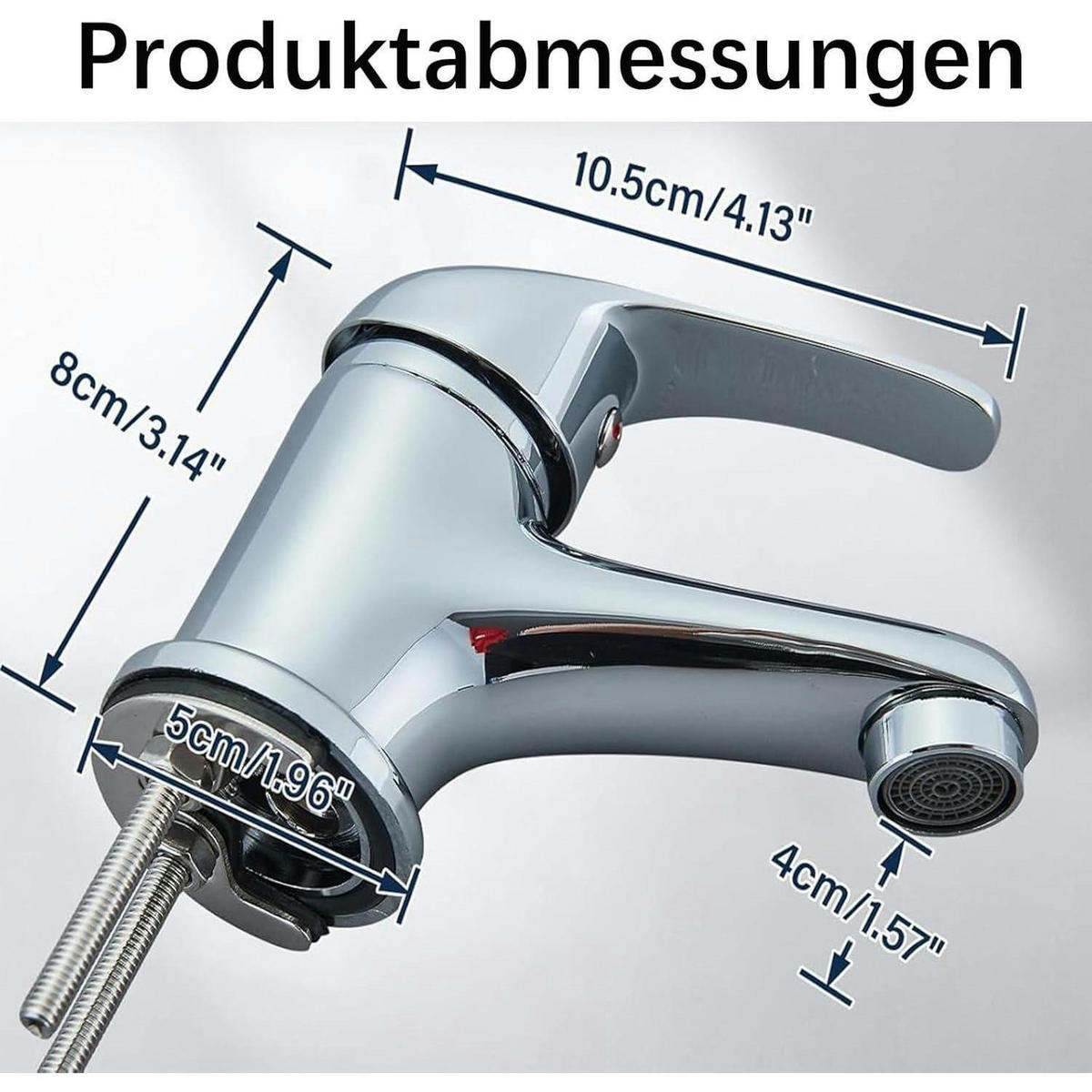 WASCHTISCH-EINHEBELARMATUR Chrom Messingkörper Niedrige Auslaufhöhe - Silberfarben, Metall (8/5/10.5cm)