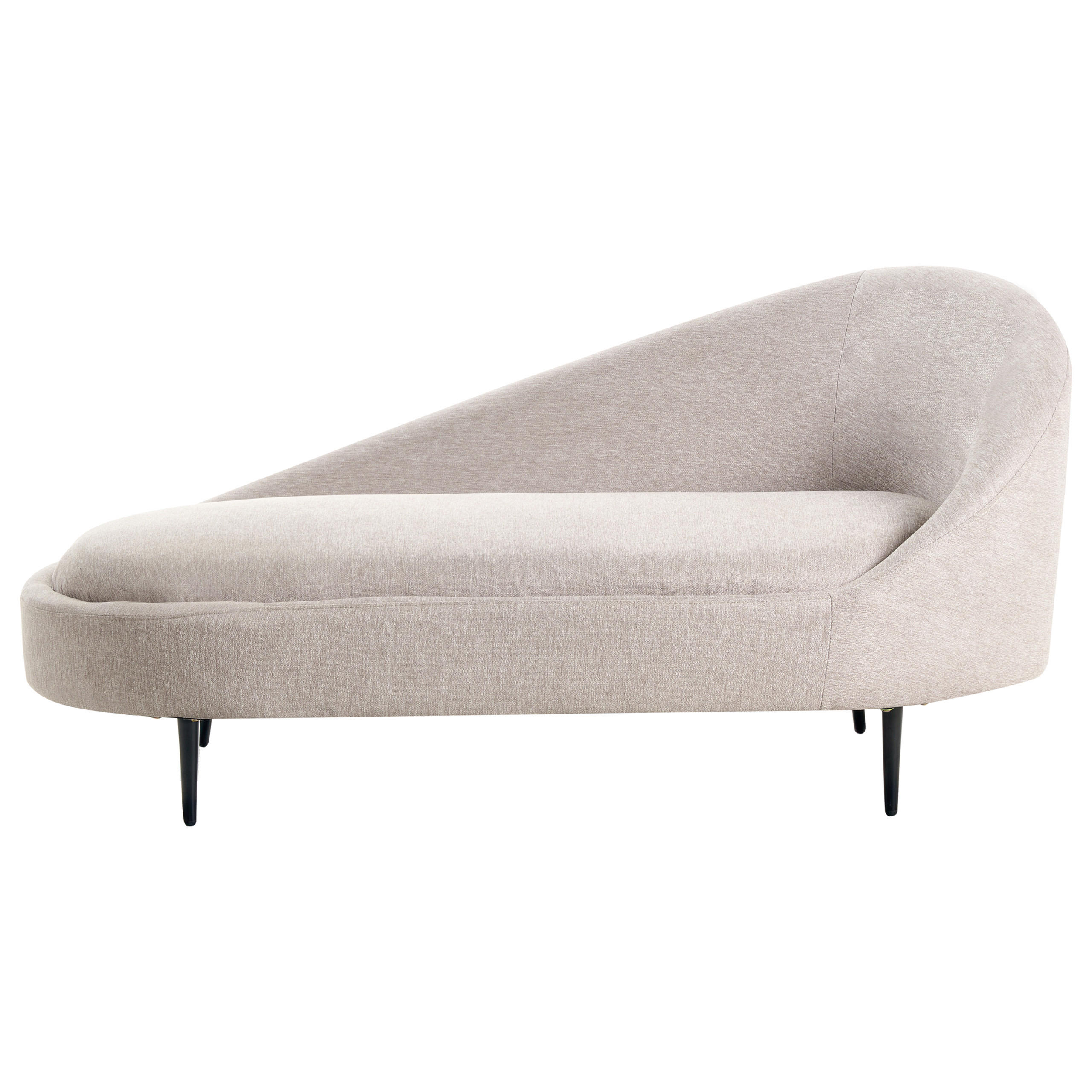 Beliani ČALOUNĚNÉ lehátko chaise longue pravostranné Béžové Valreas