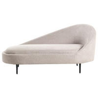 CHAISELONGUE-RECHTSSEITIGE Beige Valreas - Taupe/Schwarz, Textil (151/74/80cm) - Beliani