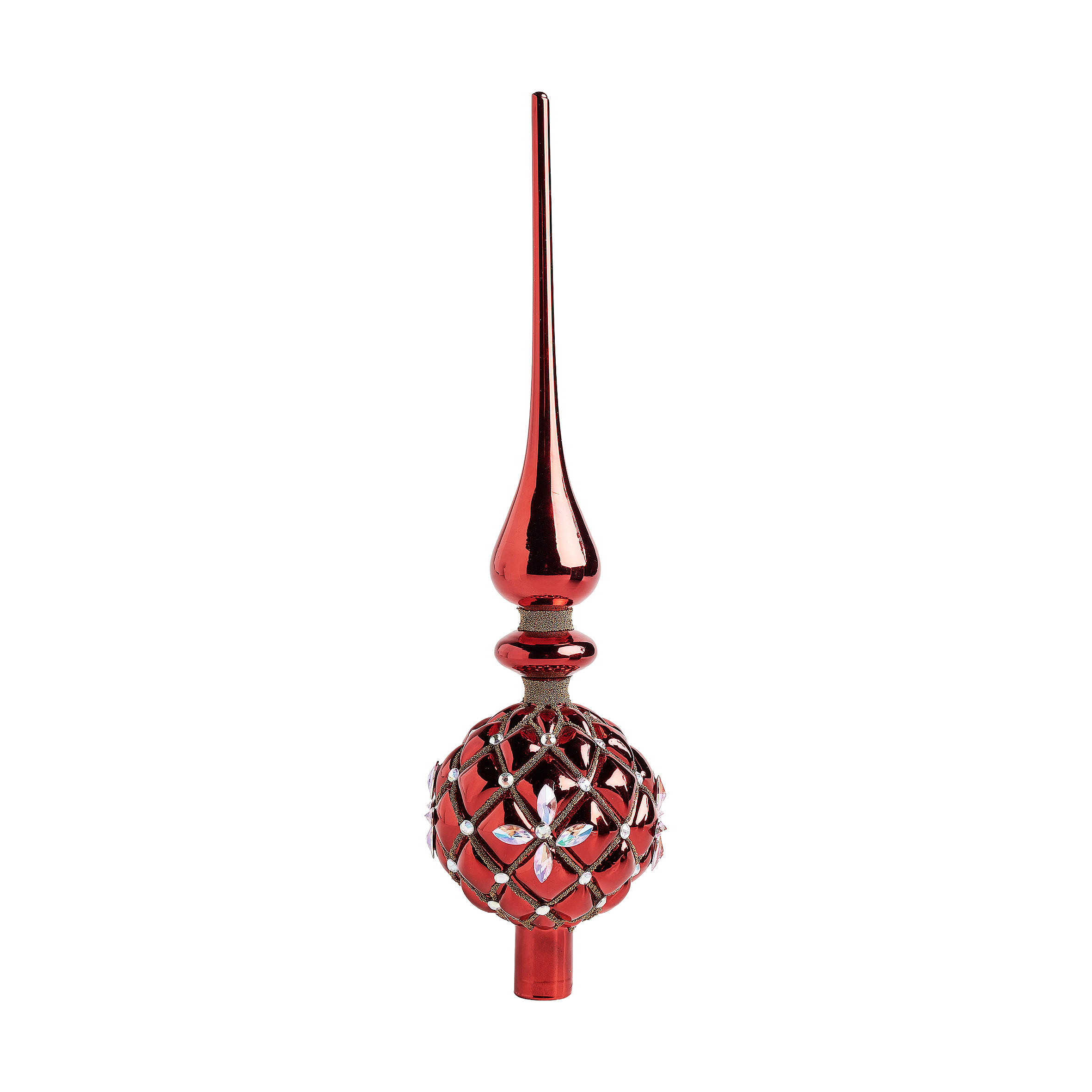 WEIHNACHTSBAUMSPITZE DRAG 31.5x8 cm, Rot, Weihnachtsdeko, Winter Christmas, XMAS, Christbaumspitze - Rot, Glas (31cm) - home&you