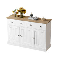 SIDEBOARD 120/36/80,5 cm Weiß/Holzfarbe aus Spanplatte mit 3 Türen - Weiß, Holzwerkstoff (120/80.5/36cm) - OKWISH