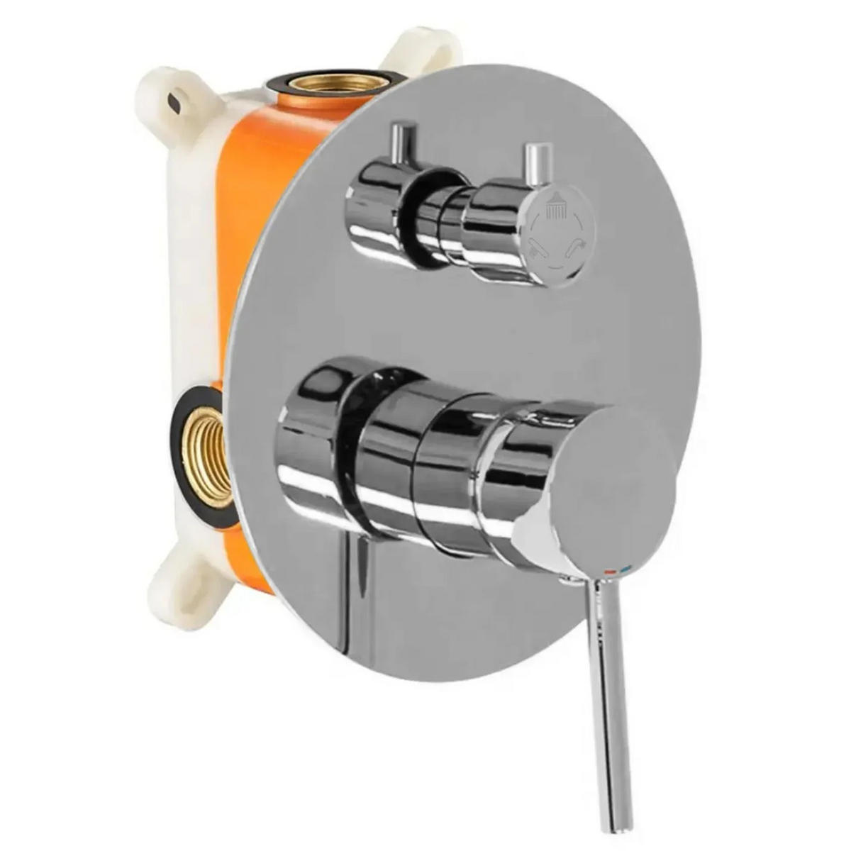 UNTERPUTZ Wannen-/duschset Rea Lungo Chrome + Ibox - Chromfarben, Metall (16/9/38.5cm) - REA