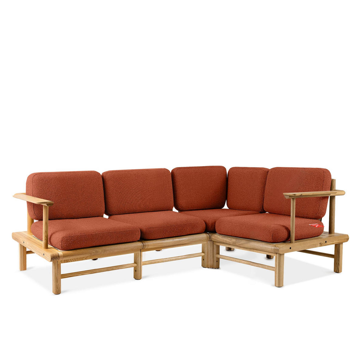 LOUNGESOFA ATREDA rechts - Orange, Holz/Textil (230/74/160cm) - KONSIMO®
