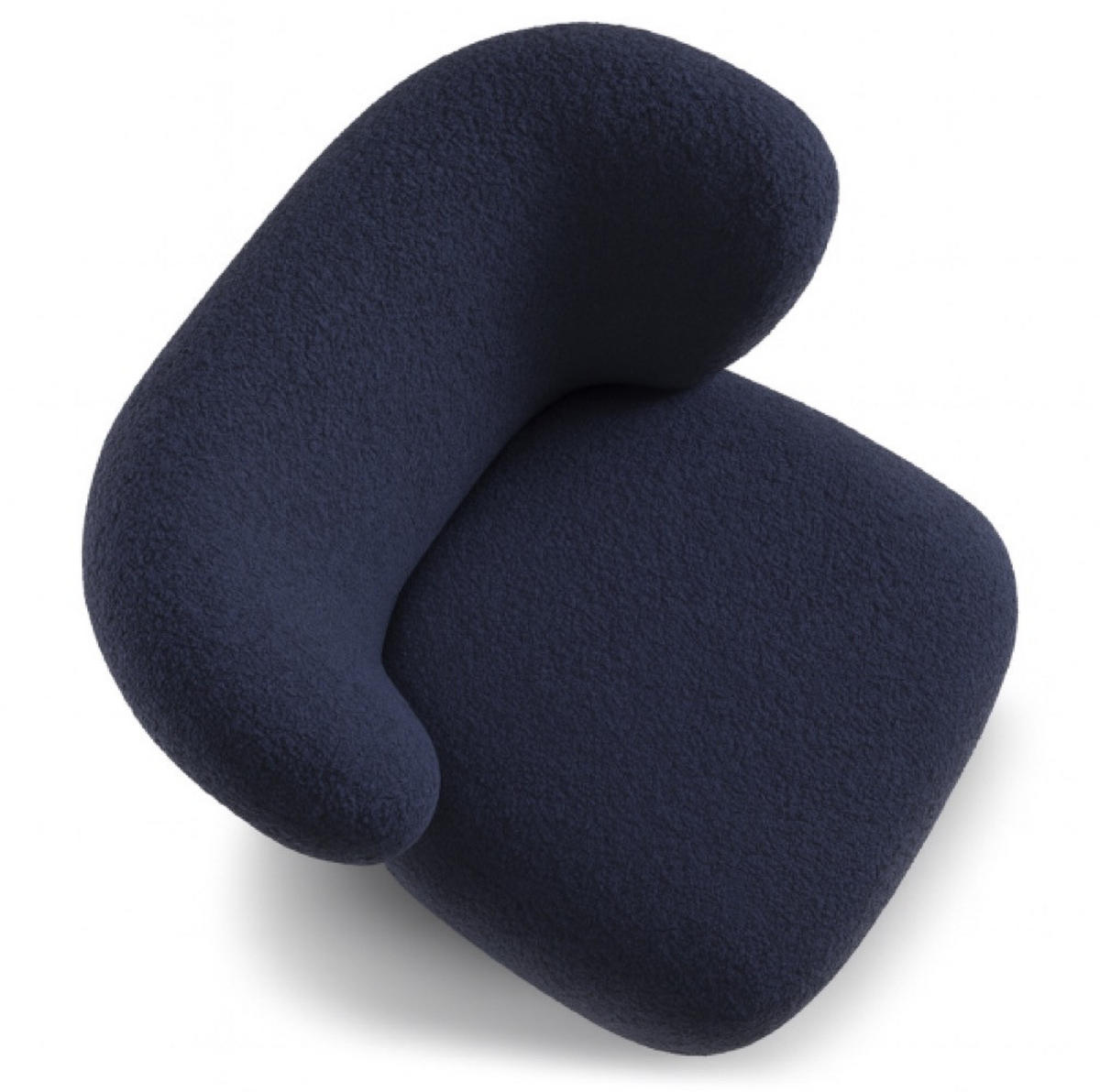 SESSEL Granat EVA Mit Breit Gepolstertem Rückenlehne Boucle - Dunkelblau, Textil (82/74/74cm) - Sepro Meble