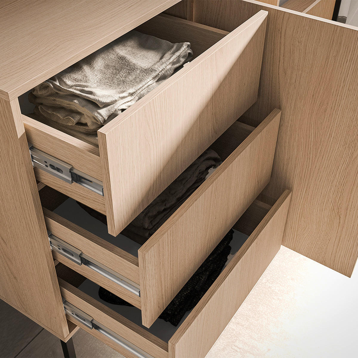 SIDEBOARD Paige Holz und Schwarz - Braun, Holzwerkstoff (160/86/40cm) - Petits-meubles