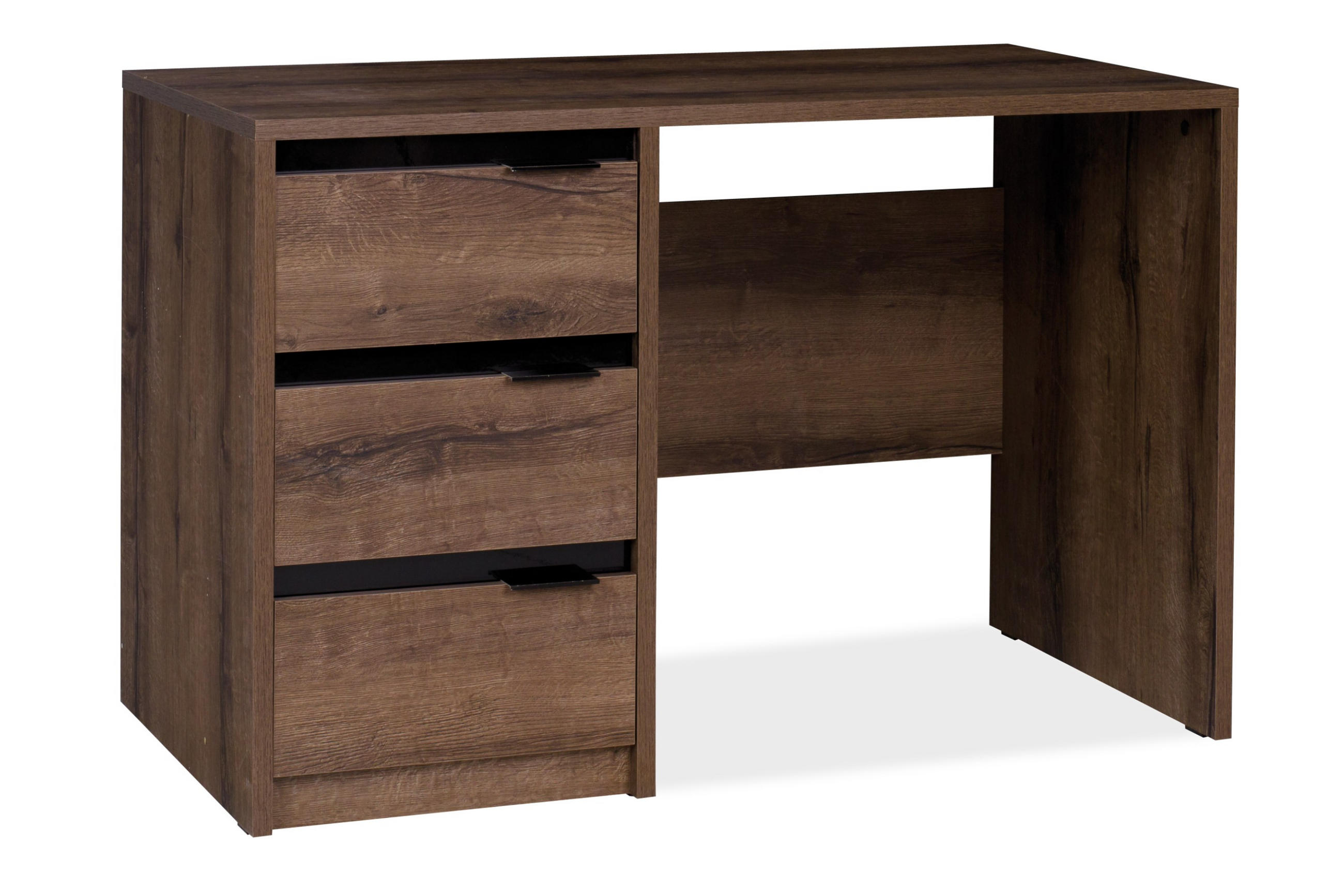 SCHREIBTISCH MERO mit Schubladen, Dunkelbraun - Dunkelbraun, Holzwerkstoff (60/120/77cm) - KONSIMO®