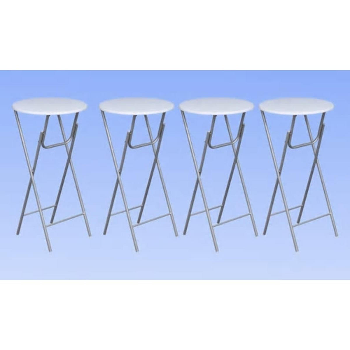 STEHTISCHE, Klappbar, 60/60/112 cm, aus MDF und Stahl, Weiß - Weiß, Holz (60/60/112cm) - vidaXL