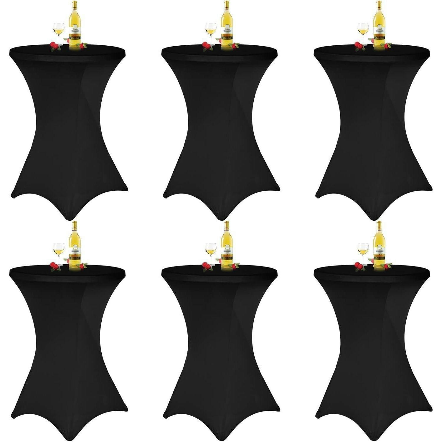 STEHTISCHHUSSE 6er Set Schwarz für Ø 70 cm - Schwarz, Textil (70/70cm)