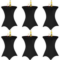 STEHTISCHHUSSE 6er Set Schwarz für Ø 70 cm - Schwarz, Textil (70/70cm)