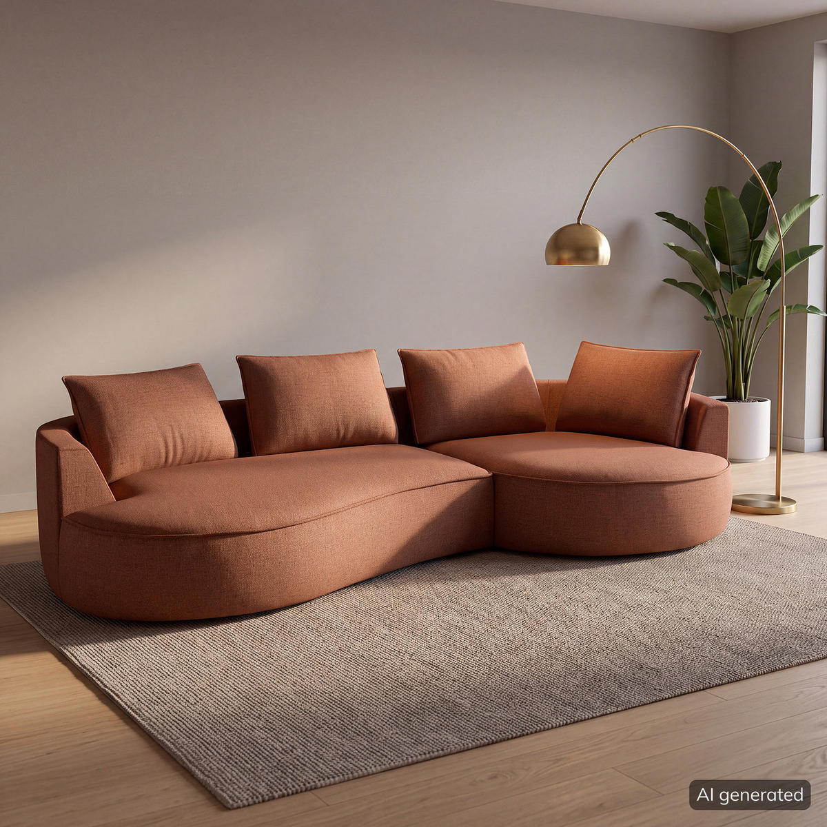 BIGSOFA - Beige/Schwarz, Kunststoff/Textil (322/82/154cm) - home24