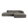 ECKSOFA RECHTS Gemusterter Samt Grau 310cm - Grau, Textil (300/96cm) - Sia Home