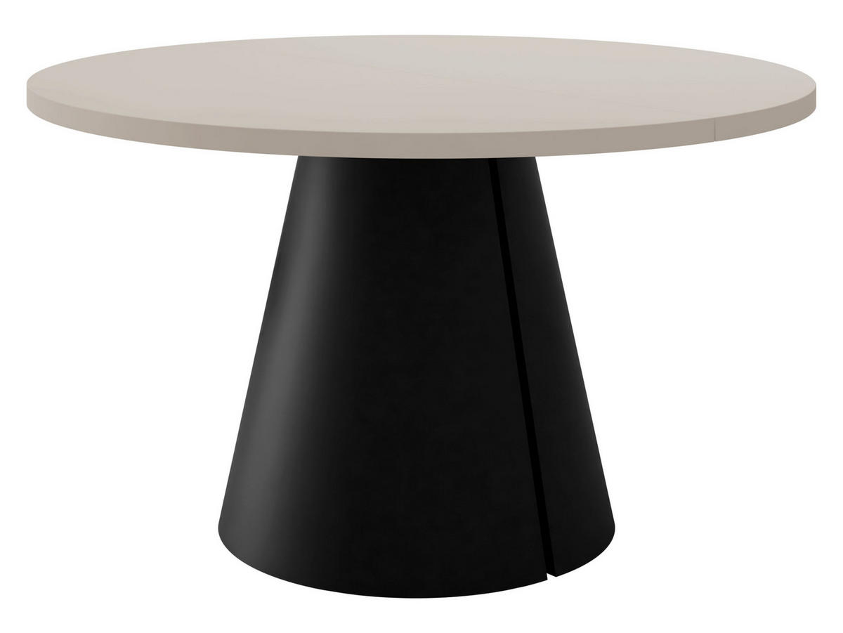 ESSTISCH Calma 120 - Kaschmir/Schwarz, Holzwerkstoff/Metall (120/120/76cm) - MIRJAN24