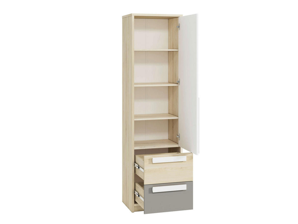 KLEIDERSCHRANK – DROP 0401 – 55 cm – Drop – Weiß - Weiß, Holzwerkstoff (55/199/40cm) - hi-markt