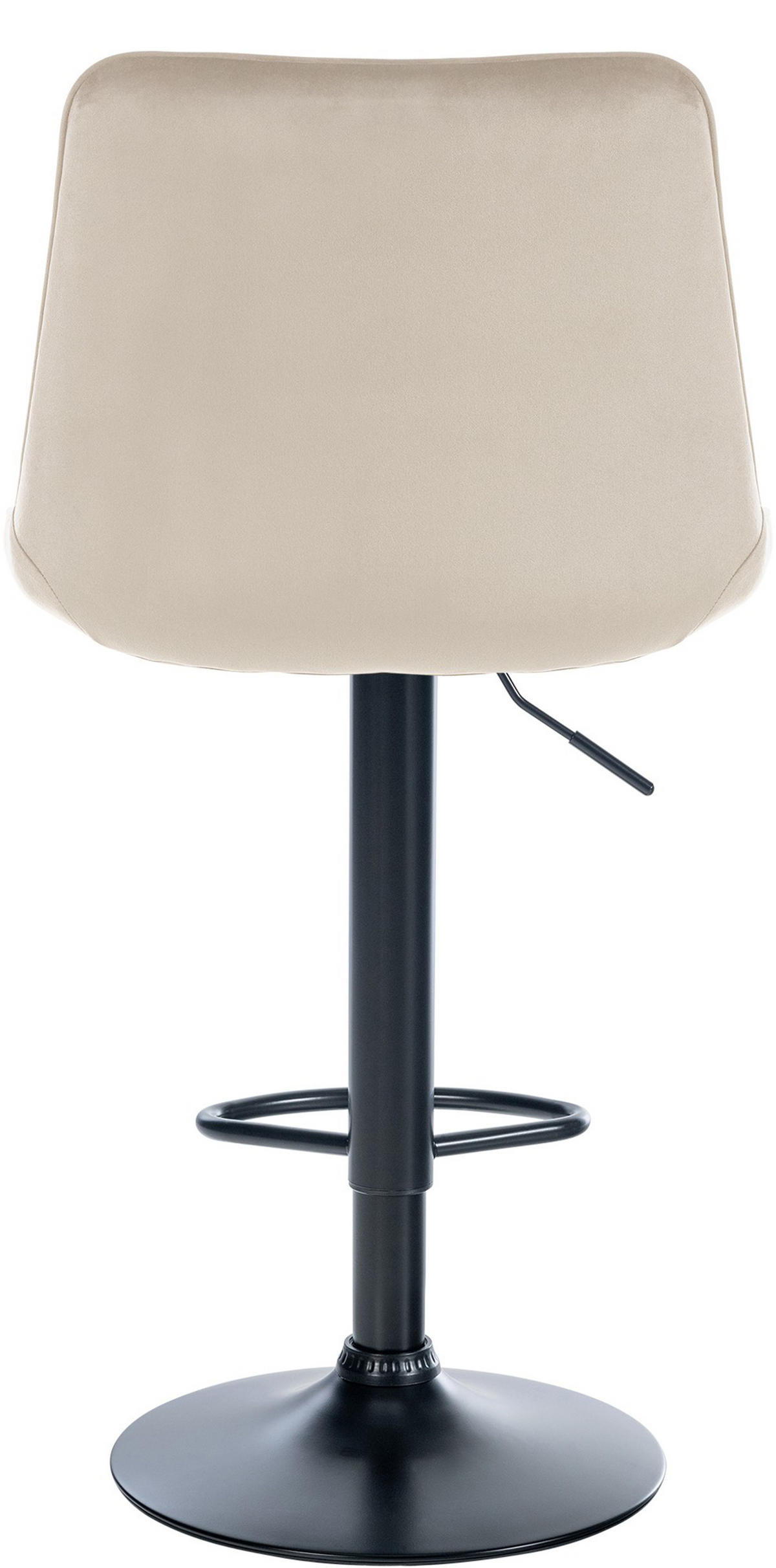 BARHOCKER Tolor Samt schwarz creme - Schwarz/Naturfarben, Textil/Metall (49.5/112/50cm) - TPFLiving