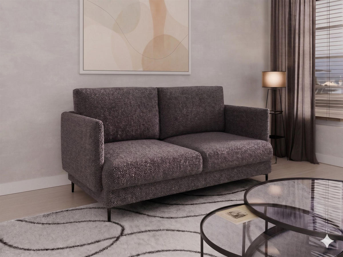 SOFASET Helmer 3-2-1 In Stoff Baloo - Anthrazit, Holzwerkstoff/Textil (226/95/95cm) - Fun Möbel