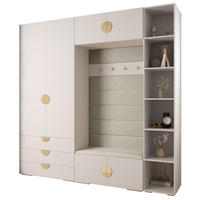GARDEROBEN-SET 236,7/240/47 - Goldfarben/Schwarz, Holz/Kunststoff (240/236.7/47cm) - Abiks Möbel