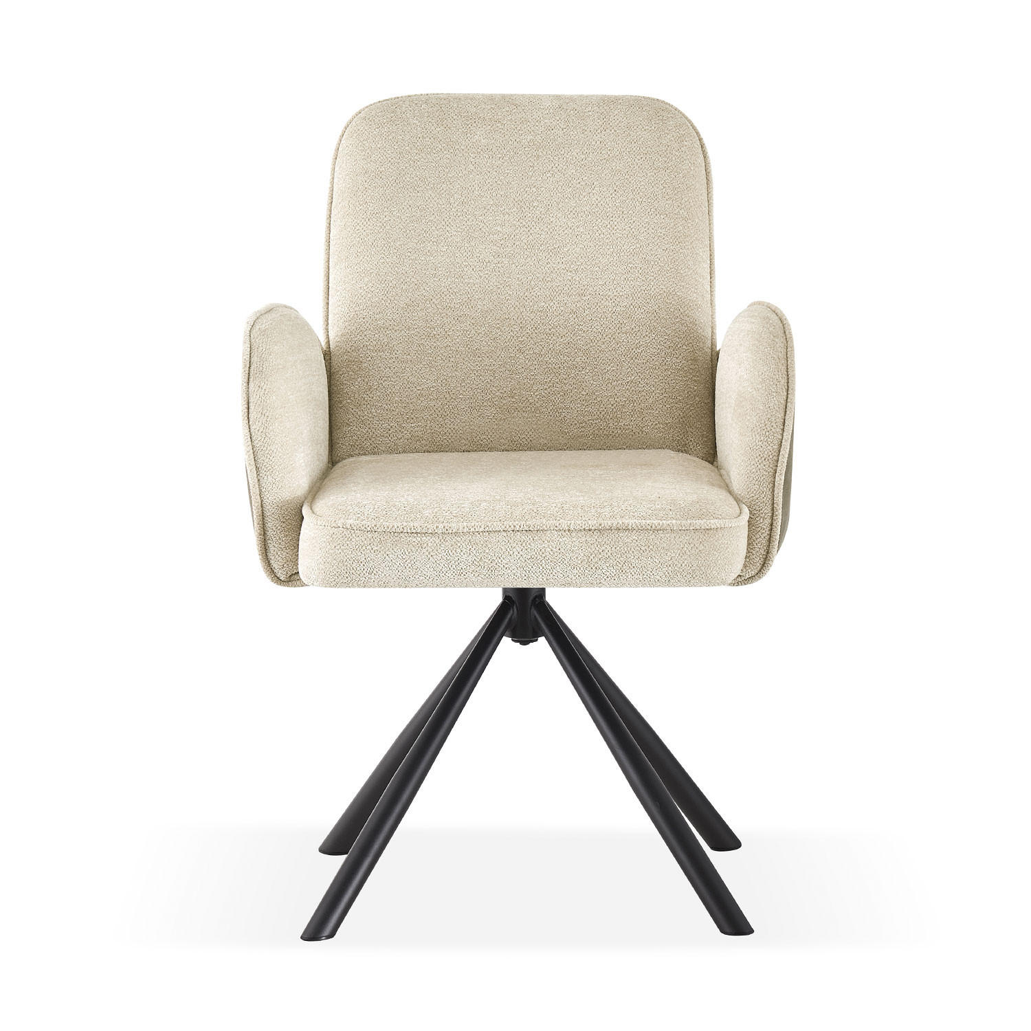 ESSZIMMERSTUHL MICHAEL, Creme - Creme/Schwarz, Textil (48/48/42cm) - B&D Home
