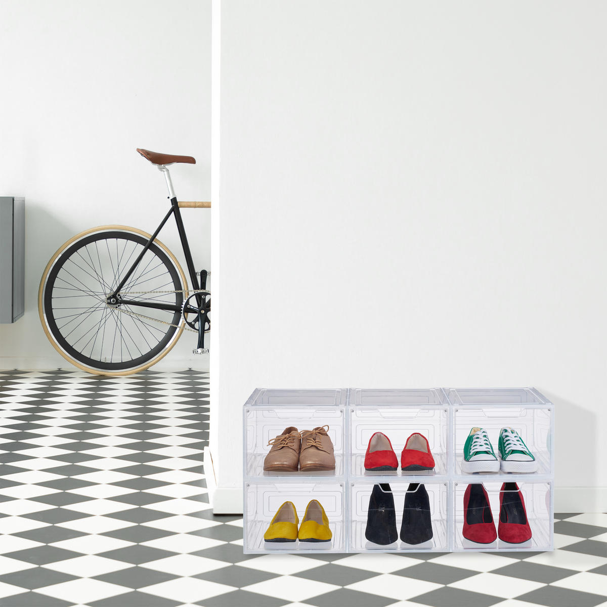 6XBOXY na boty - průhledná, plast (25/18/34cm) - Relaxdays