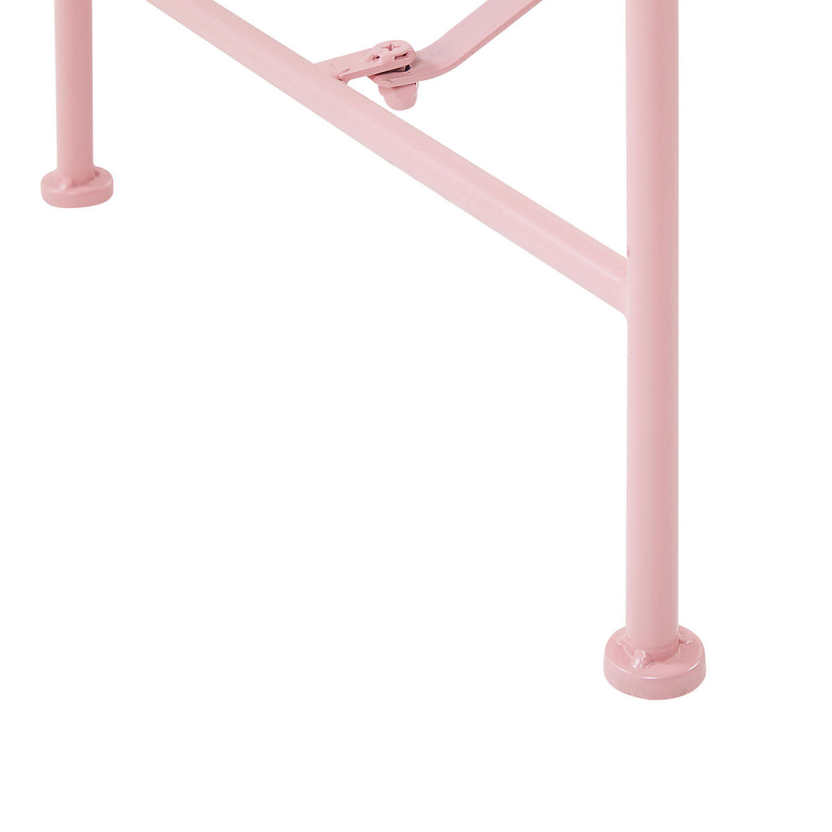 BALKONSET 2-Sitzer rosa Metall Bank mit Beistelltisch Cavinia - Pink, Metall - Beliani