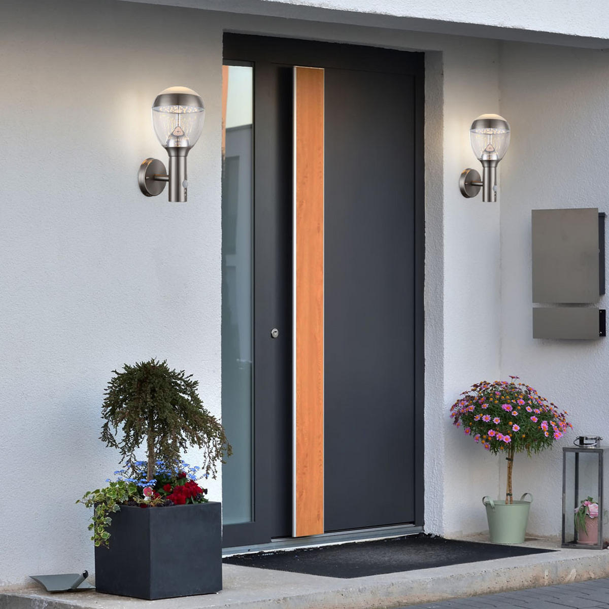 LED AUSSEN-WANDLEUCHTE Edelstahl Silber - Silberfarben, Metall (15/31.7/17.3cm) - Globo Lighting