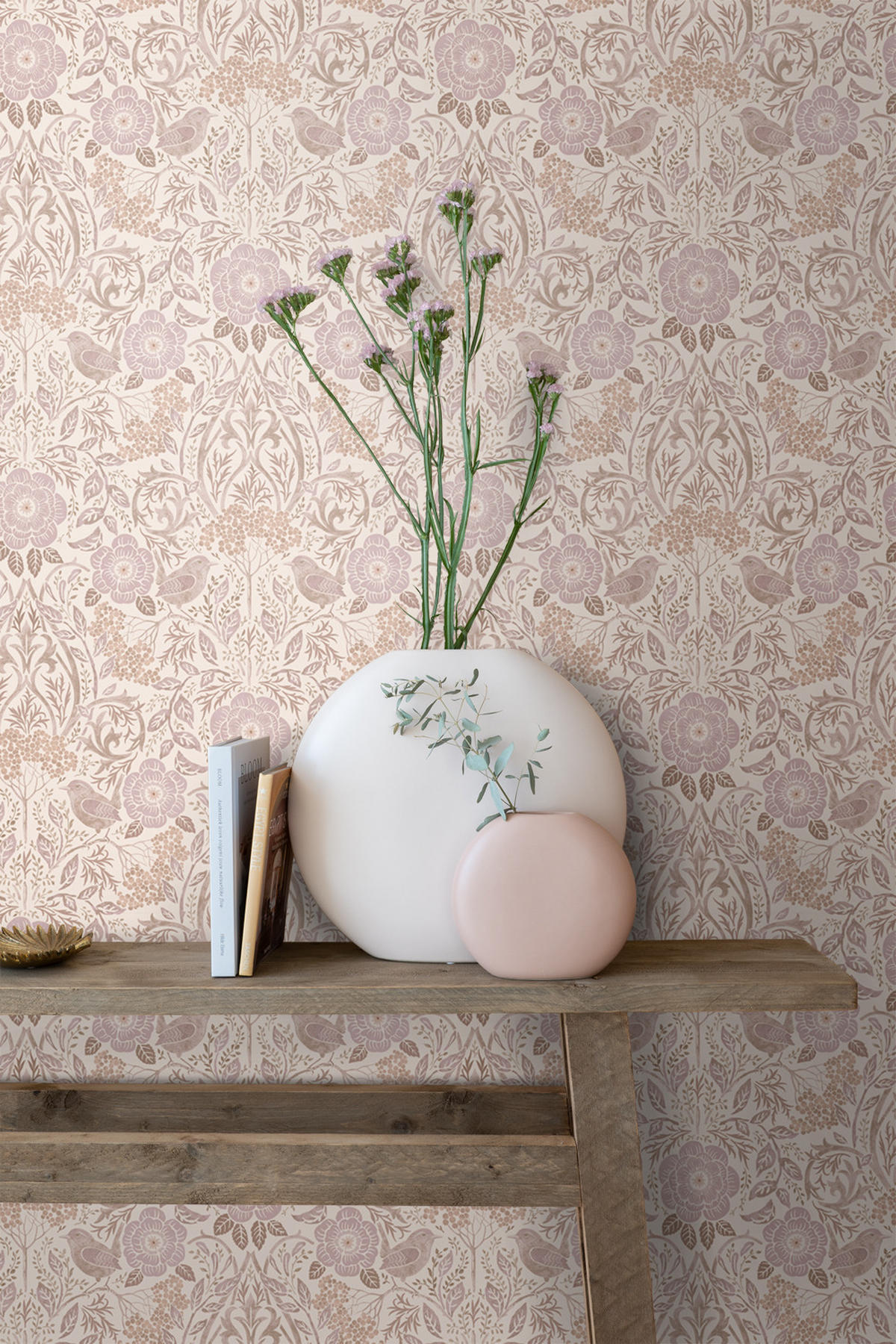 TAPETE Blumen und Vögel 53 cm x 10.05 m - Beige, Papier (53/1000cm) - ESTAhome