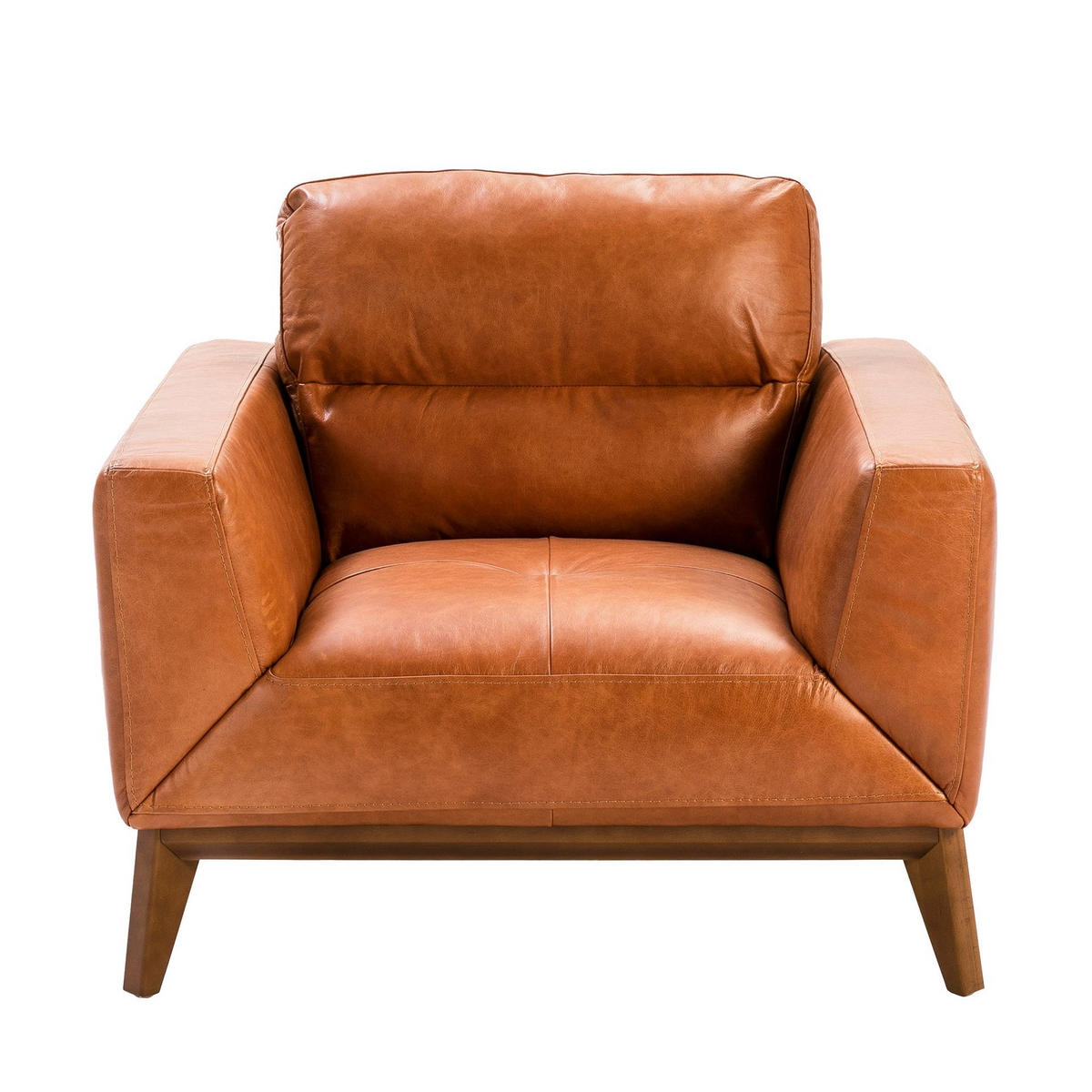 SESSEL Braun aus Leder 102/96/86 cm - Dunkelbraun/Nussbaumfarben, Leder/Holz (102/86/96cm) - ANGEL CERDA