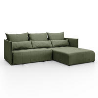 ECKSOFA APOLLO L mit Schlaffunktion und Bettkasten – rechte Seite - Grün, Textil (246/188cm) - Lookway