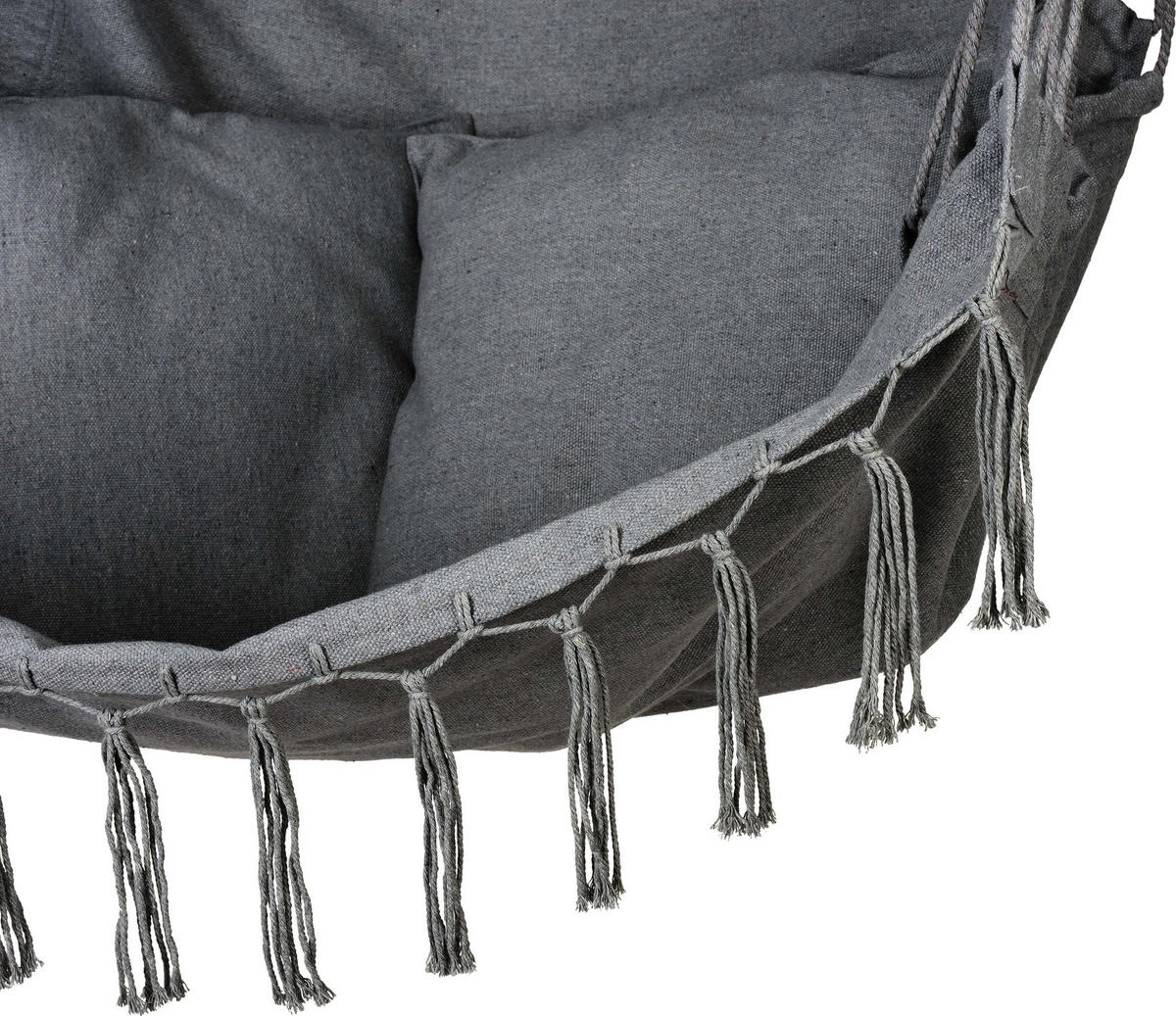 HÄNGESESSEL mit 3 Kissen 75/100/130 cm, bis 140 kg - Schwarz, Textil (100/130/75cm) - Outtec