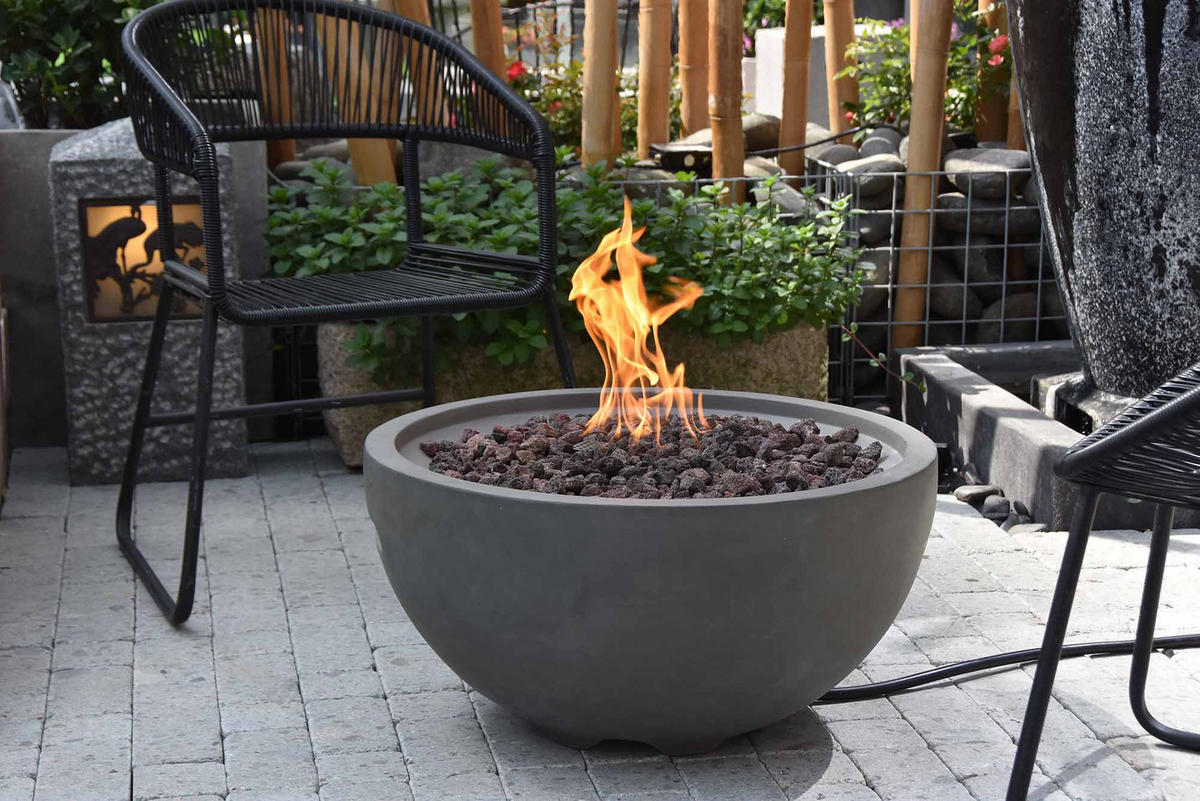 FEUERSTELLE Nantucket in Beton-Optik grau aus Faserbeton - Grau, Stein (78/44/78cm) - Elementi