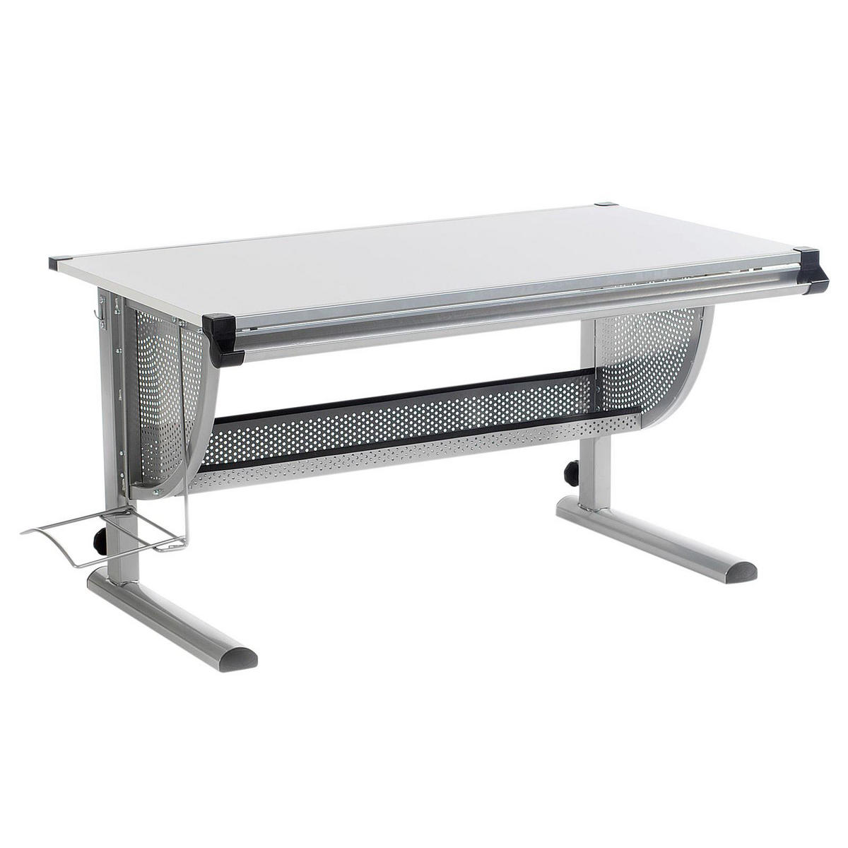 KINDERSCHREIBTISCH MADS - Alufarben/Weiß, Holzwerkstoff/Metall (111/90/60cm) - IDIMEX