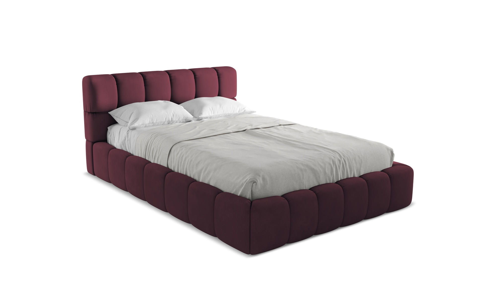 POLSTERBETT mit Bettkasten und Lattenrost 160x228 Rot - Rot/Weinrot, Kunststoff/Textil (140/200cm) - Makamii