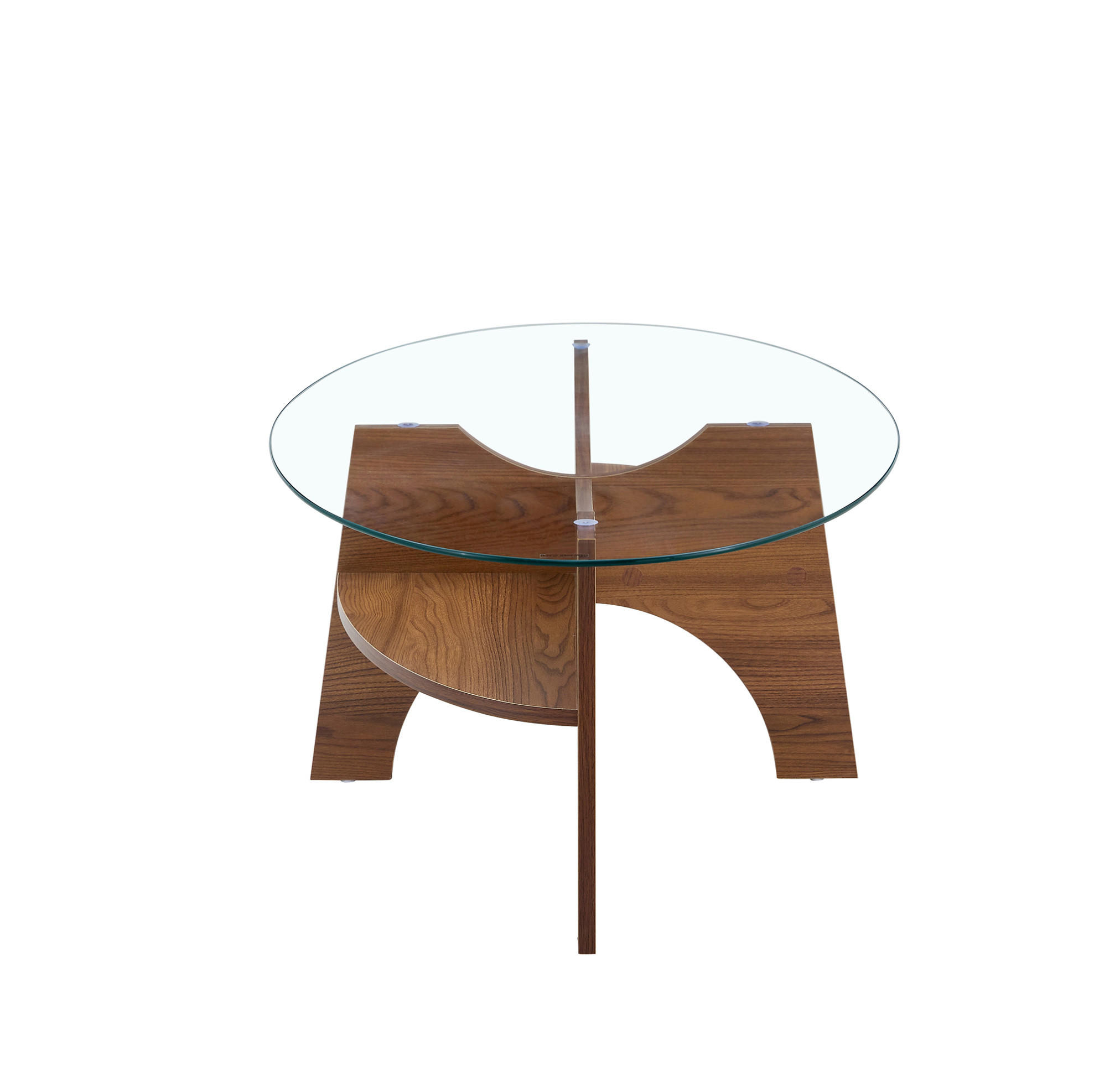 COUCHTISCH 104,9/60 cm aus Sicherheitsglas mit Ablage in Nussbaumoptik - Nussbaumfarben, Holzwerkstoff (104.9/60/45cm) - Flora Grace