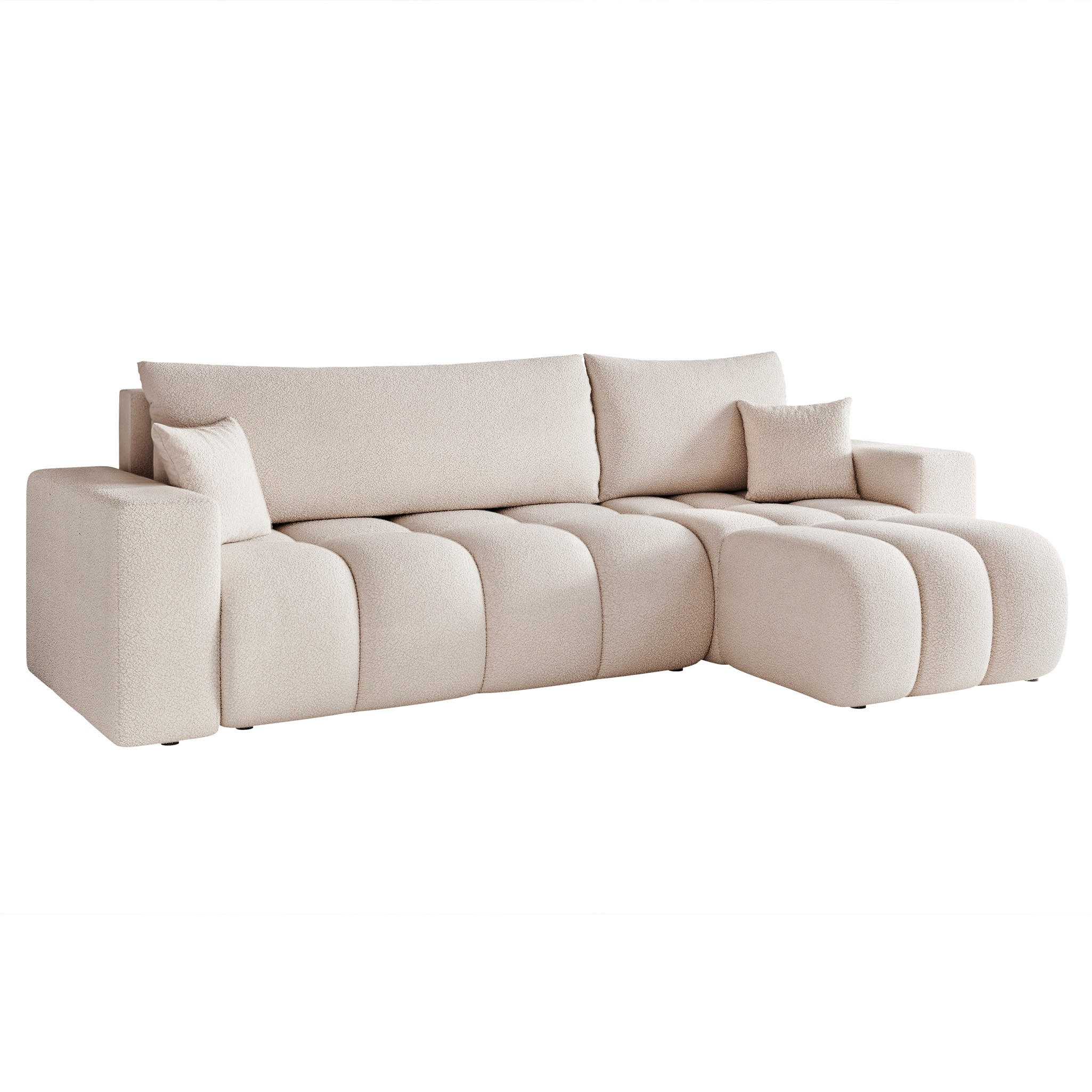 Fun Möbel Ecksofa Creme 248x145 cm