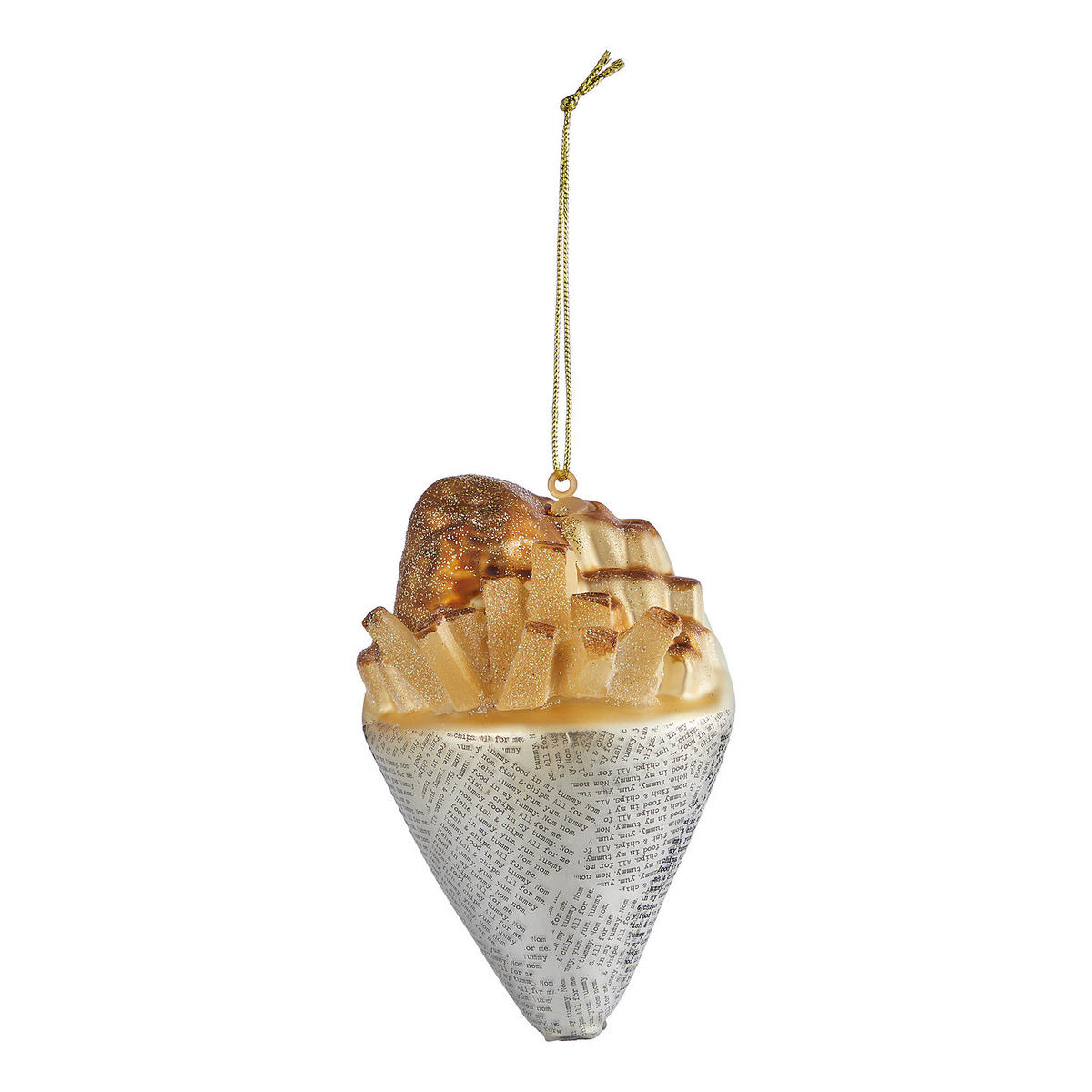 BAUMANHÄNGER Hang On Pommes Tüte - Creme, Glas (7/10/5cm) - Butlers