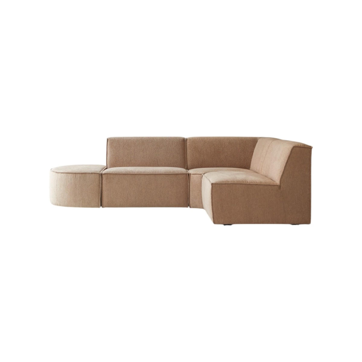 SOFA Dario Braun aus Stoff - Braun, Textil (259/198cm) - Tikamoon