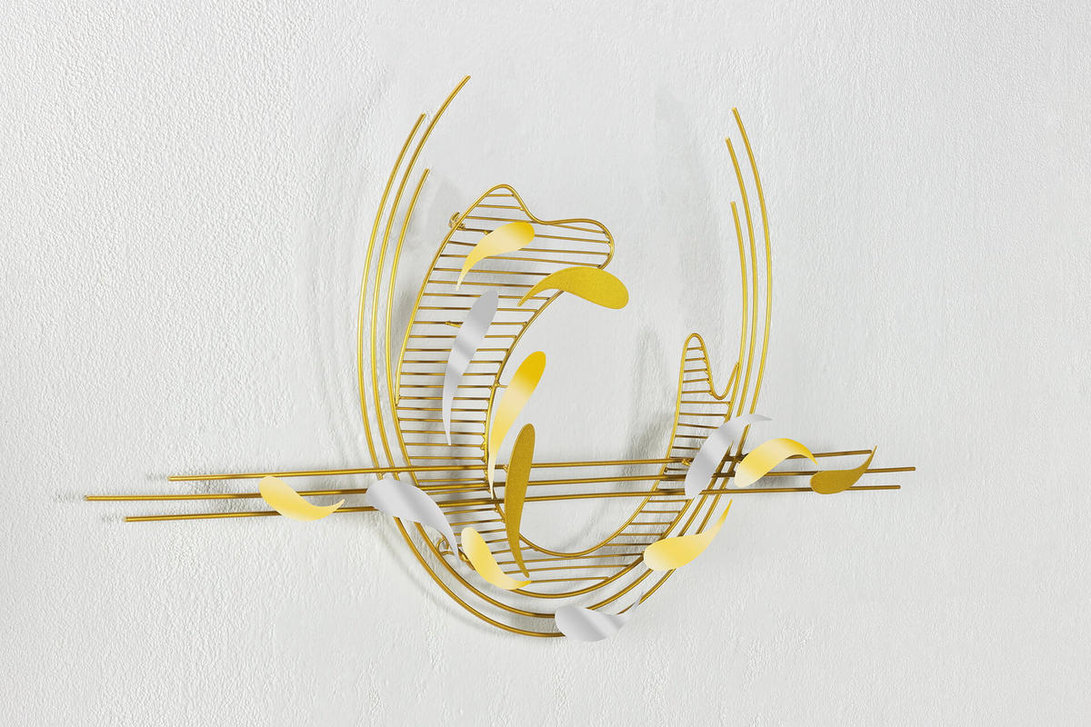 WANDDEKO Gold 121/53 cm - Goldfarben, Metall (2.9/53/6cm) - KUNSTLOFT