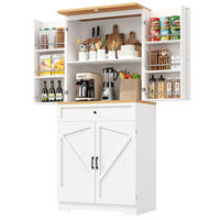 KÜCHENSCHRANK in Weiß mit Schubladen für Esszimmer, Küche und Wohnzimmer, B80/T40/H180 cm - Weiß, Holzwerkstoff/Metall (80/180/40cm) - STILVORA
