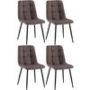 STUHL 4er Set Stoff Braun - Schwarz/Braun, Textil/Metall (45/84/55cm) - CLP