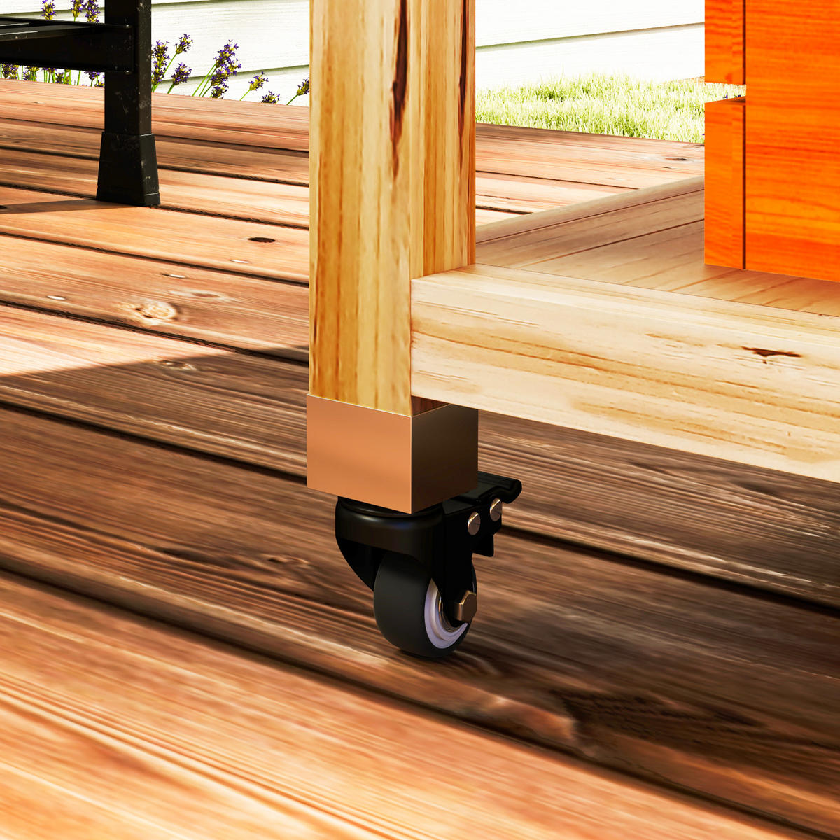 GRILLWAGEN 6-Etagen - Naturfarben, Metall (50/91.5/134.5cm) - Outsunny