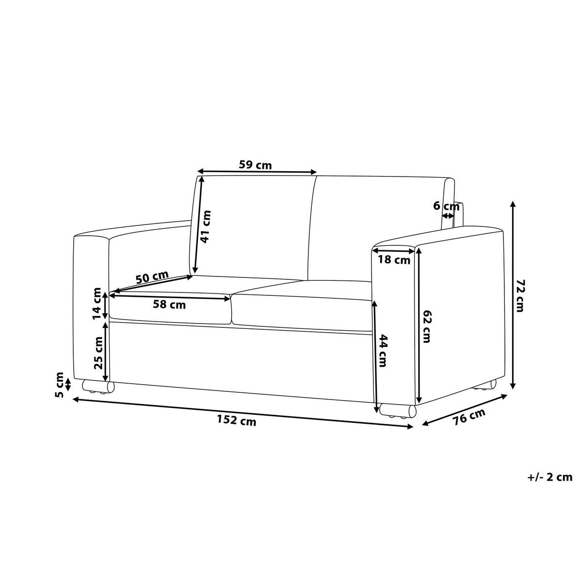 2-SITZER-SOFA Echtleder Braun Helsinki - Dunkelbraun, Leder (152/72/76cm) - Beliani