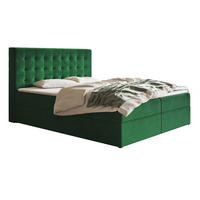 BOXSPRINGBETT 180x200 Jora mit Matratze H3, Bettkasten, Grün - Grün, Holz/Textil (180/200cm) - Emporius
