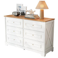 SIDEBOARD 120/40/76 cm Weiß/Natur aus MDF und Holzwerkstoff mit 6 Schubladen - Weiß, Holzwerkstoff (40/76/120cm) - OKMYHOME